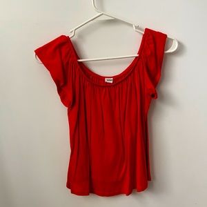 Red Off the Shoulder Top